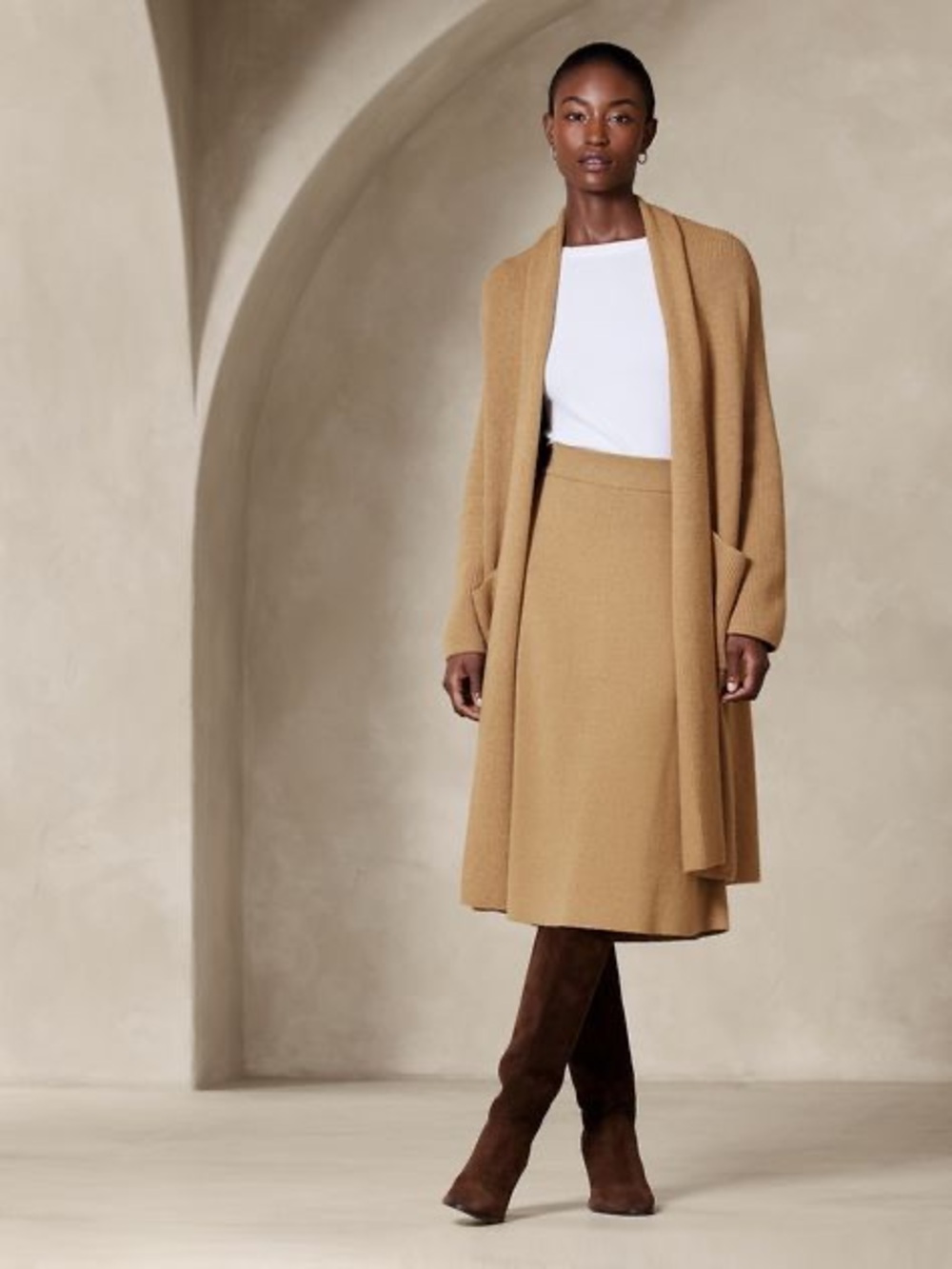 Banana Republic A-Line Midi Sweater Skirt - Large